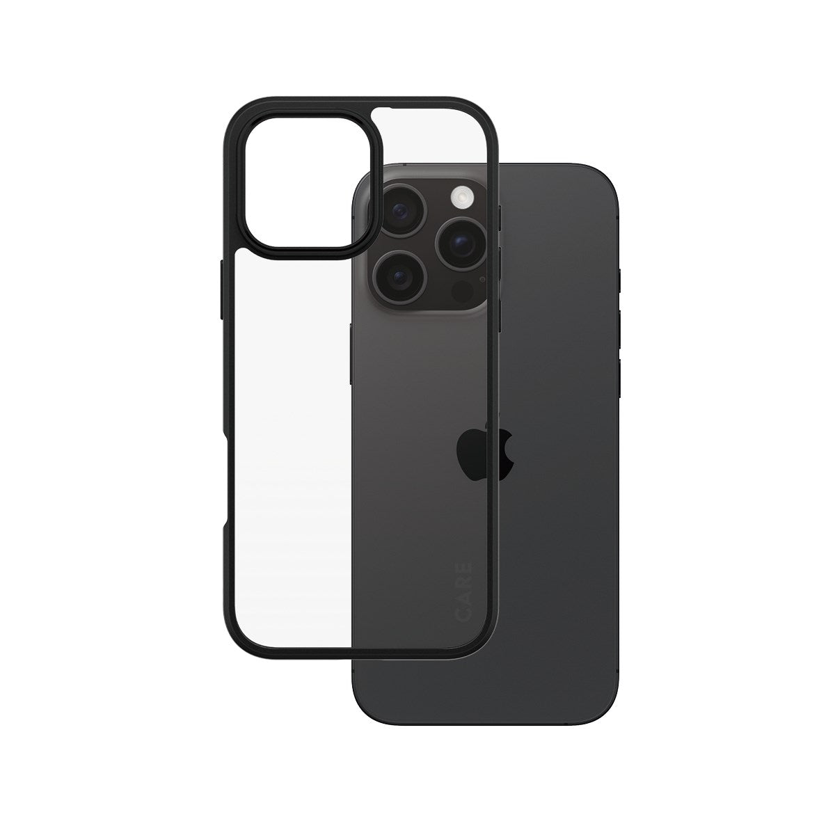 CARE by PanzerGlass® Flagship Case Transparent Urban Combat w. Black Frame iPhone 16 Pro Max